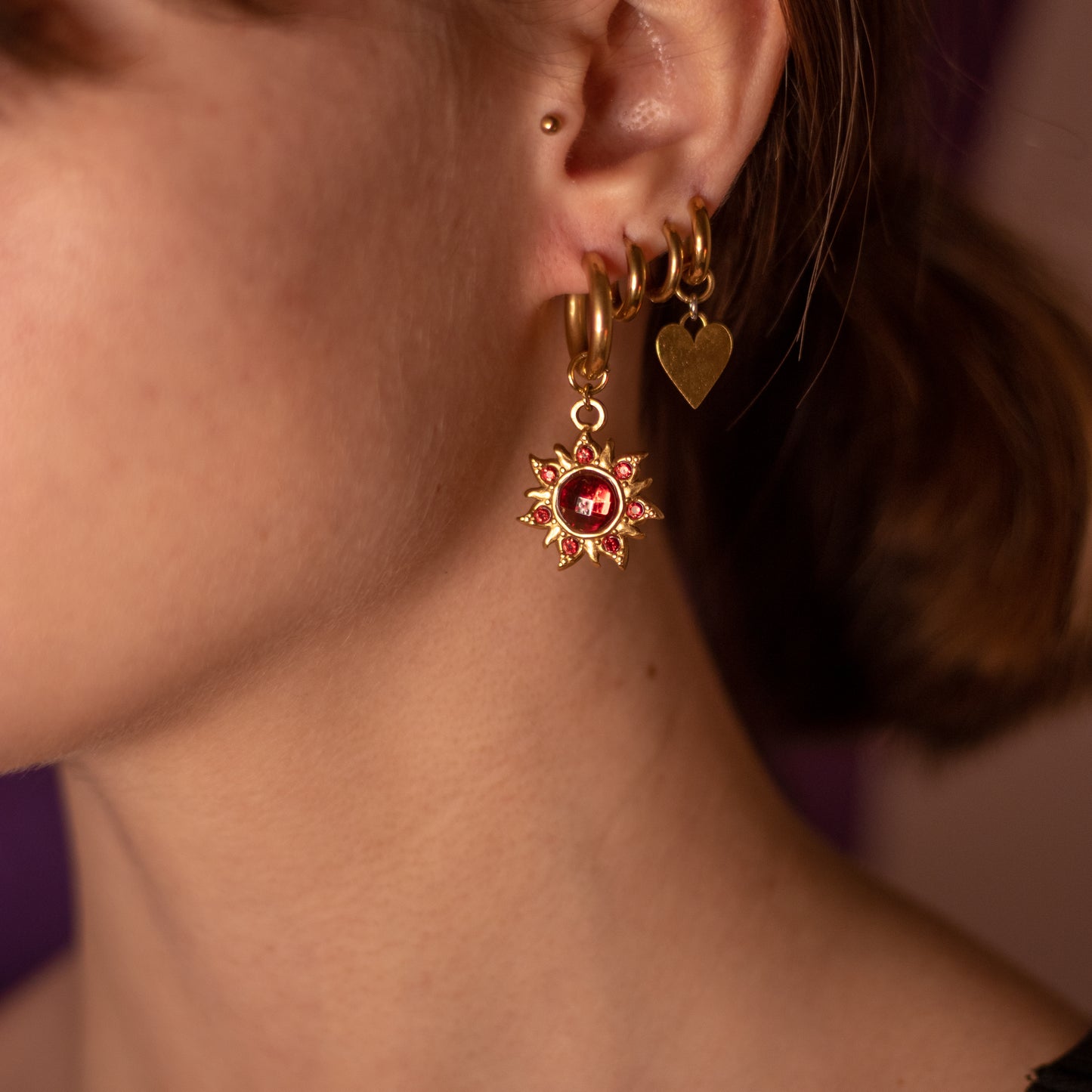 Boucles d'oreilles Midnight Crush (rouge)